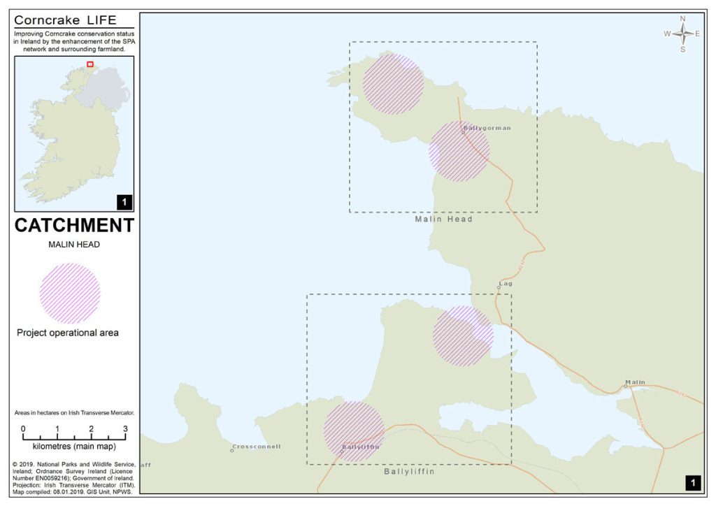 Malin Head Catchment Area Map